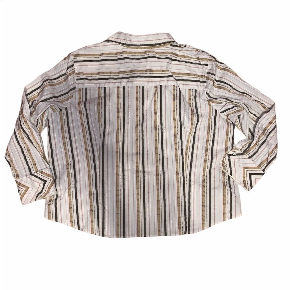 Talbots Plus Size Striped Button Front Shirt - Picture 3 of 6